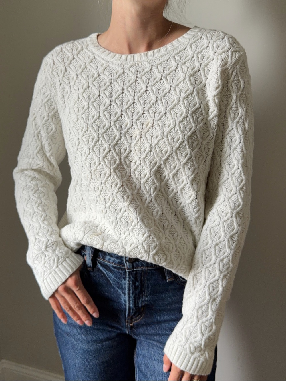 Cotton Cable Knit Sweater